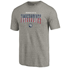 Load image into Gallery viewer, Minnesota Timberwolves Freedom Tri-Blend T-Shirt - Gray NBA Guys Tee
