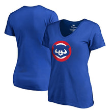 Load image into Gallery viewer, Chicago Cubs Women&#39;s Cooperstown Collection Huntington V-Neck T-Shirt - Royal MLB Ladies V-Neck
