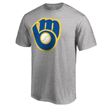 Load image into Gallery viewer, Milwaukee Brewers Cooperstown Collection Huntington T-Shirt - Ash MLB Guys Tee
