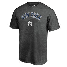 Load image into Gallery viewer, New York Yankees Team Lockup T-Shirt - Heathered Charcoal MLB Guys Tee
