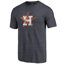 Load image into Gallery viewer, Houston Astros Distressed Team Tri-Blend T-Shirt - Heathered Navy MLB Guys Tee
