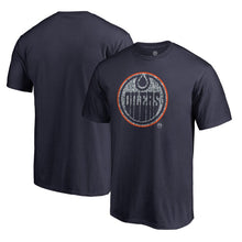 Load image into Gallery viewer, Edmonton Oilers Static Logo T-Shirt - Navy NHL Guys Tee
