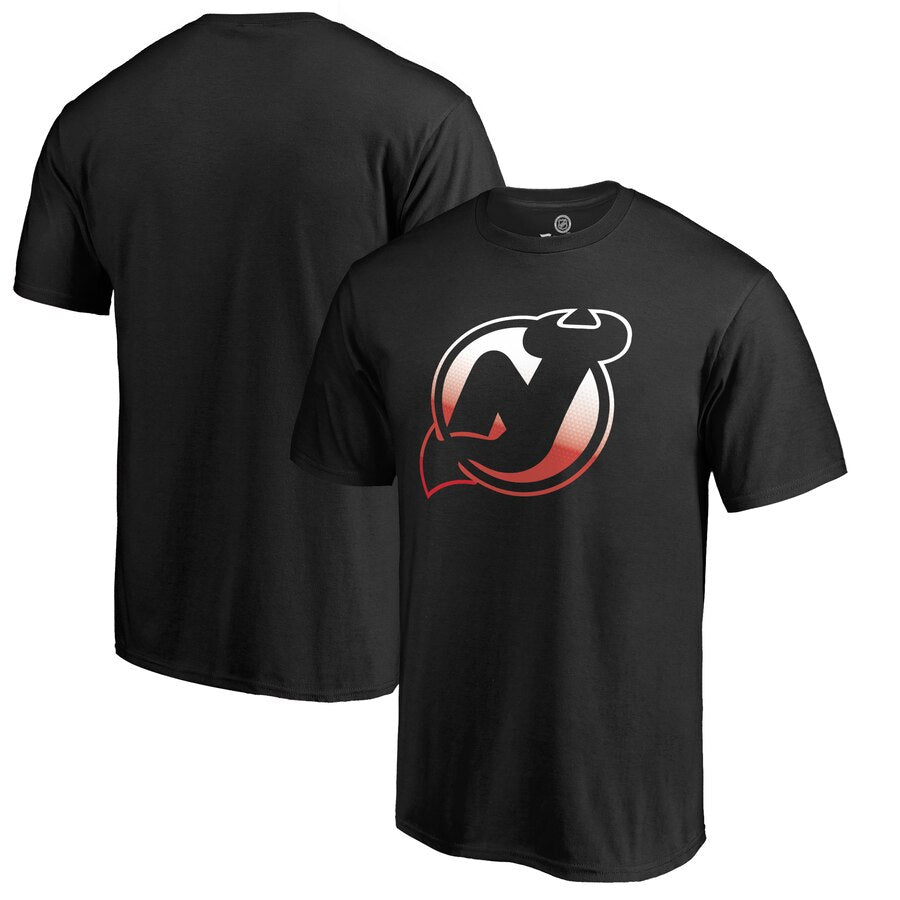 New Jersey Devils Gradient Logo T-Shirt - Black NHL Guys Tee