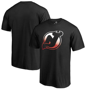 New Jersey Devils Gradient Logo T-Shirt - Black NHL Guys Tee