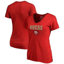 Load image into Gallery viewer, An Francisco 49Ers Nfl Pro Line By Women&#39;s Vintage Team Lockup V-Neck T-Shirt - Red NFL LADIES V-Neck
