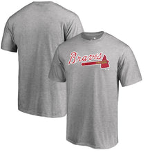 Load image into Gallery viewer, Atlanta Braves Team Wordmark T-Shirt - Heathered Gray MLB Guys Tee
