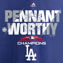 Load image into Gallery viewer, Los Angeles Dodgers Majestic 2018 National League Champions Heater T-Shirt - Royal MLB Guys Tee
