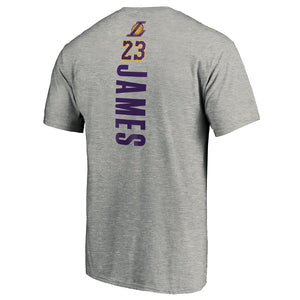 Lebron James Los Angeles Lakers Team Playmaker Name & Number T-Shirt - Heather Gray NBA Guys Tee