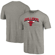 Load image into Gallery viewer, Chicago Bulls Bullieve Hometown Collection Tri-Blend T-Shirt - Gray NBA Guys Tee
