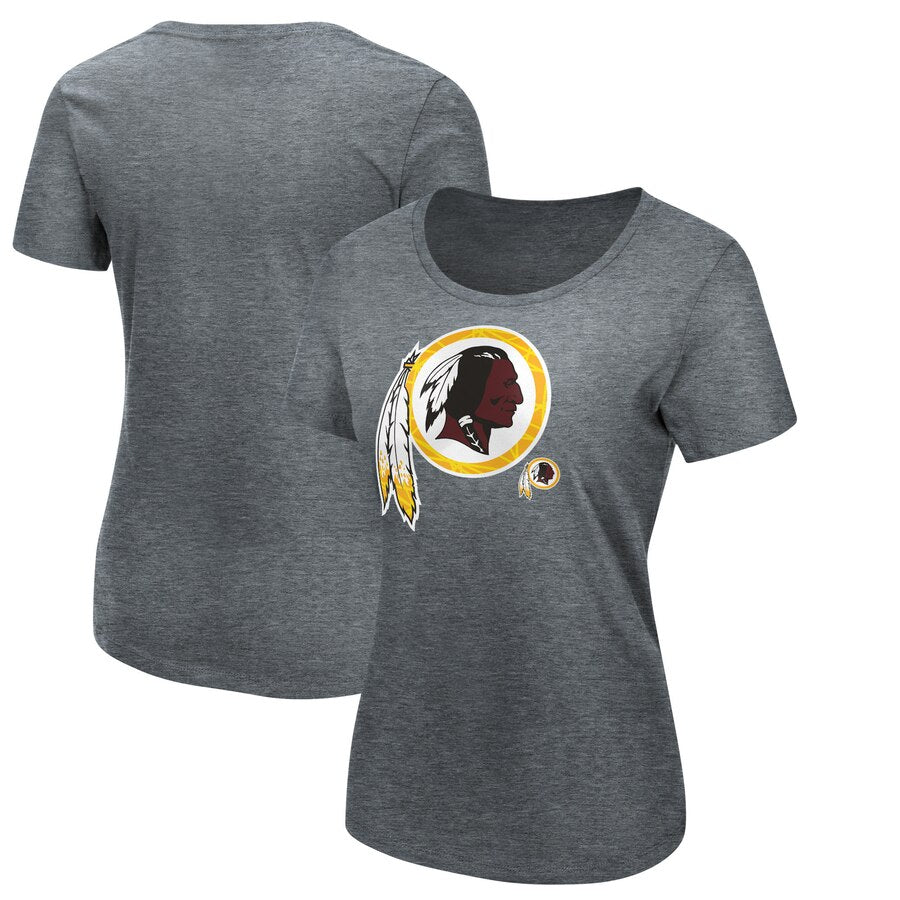 Washington Redskins Majestic Women's Showtime Game Tradition T-Shirt - Heathered Gray NFL LADIES V-Neck
