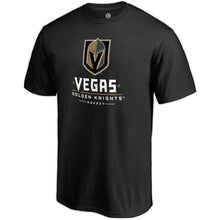 Load image into Gallery viewer, Vegas Golden Knights Team Lockup T-Shirt - Black NHL Guys Tee
