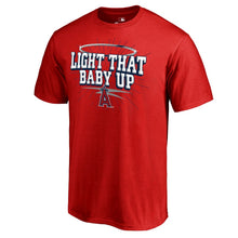 Load image into Gallery viewer, Los Angeles Angels Hometown Collection Light That Baby Up T-Shirt - Red MLB Guys Tee
