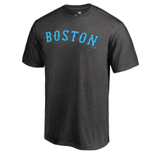 Load image into Gallery viewer, Boston Red Sox 2019 Father&#39;s Day Blue Wordmark T-Shirt - Charcoal MLB Guys Tee
