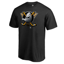 Load image into Gallery viewer, Anaheim Ducks Midnight Mascot T-Shirt - Black NHL Guys Tee
