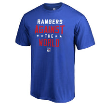 Load image into Gallery viewer, New York Rangers Against The World T-Shirt - Royal NHL Guys Tee
