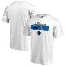 Load image into Gallery viewer, Dallas Mavericks Hometown Collection Skyline T-Shirt - White NBA Guys Tee

