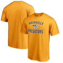 Load image into Gallery viewer, Nashville Predators Victory Arch T-Shirt - Gold NHL Guys Tee
