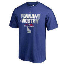 Load image into Gallery viewer, Los Angeles Dodgers Majestic 2018 National League Champions Heater T-Shirt - Royal MLB Guys Tee
