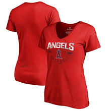 Load image into Gallery viewer, Los Angeles Angels Women&#39;s Live For It T-Shirt - Red MLB Ladies V-Neck
