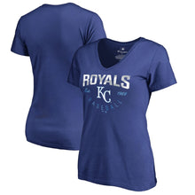 Load image into Gallery viewer, Kansas City Royals Women&#39;s Plus Size Live For It V-Neck T-Shirt - Royal MLB Ladies V-Neck
