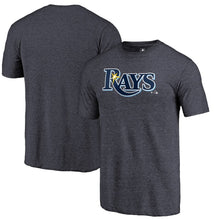 Load image into Gallery viewer, Tampa Bay Rays Team Wordmark Tri-Blend T-Shirt - Navy MLB Guys Tee

