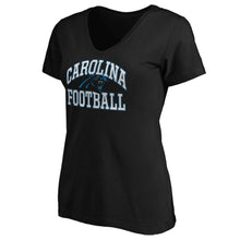Load image into Gallery viewer, Carolina Panthers Majestic Women's Showtime Franchise Fit V-Neck T-Shirt - Black NFL LADIES V-Neck
