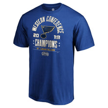 Load image into Gallery viewer, St. Louis Blues 2019 Western Conference Champions Defensive Zone T-Shirt - Royal NHL Guys Tee
