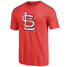 Load image into Gallery viewer, St. Louis Cardinals Distressed Team Tri-Blend T-Shirt - Heathered Red MLB Guys Tee
