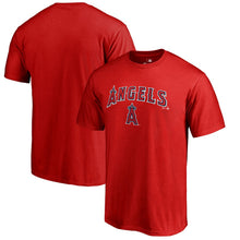 Load image into Gallery viewer, Los Angeles Angels Team Lockup T-Shirt - Red MLB Guys Tee
