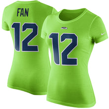 Load image into Gallery viewer, 12S Seattle Seahawks Nike Women&#39;s Player Pride Color Rush Name &amp; Number T-Shirt - Green NFL LADIES V-Neck
