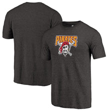 Load image into Gallery viewer, Pittsburgh Pirates Cooperstown Collection Huntington Tri-Blend T-Shirt - Black MLB Guys Tee
