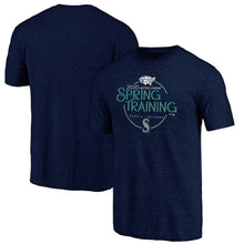 Load image into Gallery viewer, Seattle Mariners 2020 Spring Training Round Trip Tri-Blend T-Shirt – Navy MLB Guys Tee

