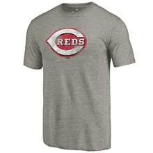 Load image into Gallery viewer, Cincinnati Reds Distressed Team Tri-Blend T-Shirt - Ash MLB Guys Tee
