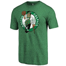 Load image into Gallery viewer, Boston Celtics Distressed Team Logo Tri-Blend Crew Neck T-Shirt - Heathered Green NBA Guys Tee
