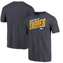 Load image into Gallery viewer, Buffalo Sabres Slant Strike Tri-Blend T-Shirt - Navy NHL Guys Tee
