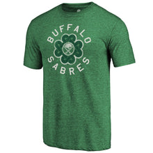 Load image into Gallery viewer, Buffalo Sabres St. Patrick's Day Luck Tradition Tri-Blend T-Shirt - Heathered Green NHL Guys Tee
