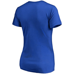 Chicago Cubs Women's Plus Size Onside Stripe V-Neck T-Shirt - Royal MLB Ladies V-Neck