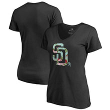 Load image into Gallery viewer, San Diego Padres Women&#39;s Lovely V-Neck T-Shirt - Black MLB Ladies V-Neck
