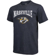 Load image into Gallery viewer, Nashville Predators Majestic Threads City Over Graphic Tri-Blend T-Shirt - Navy NHL Guys Tee
