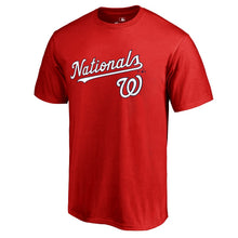 Load image into Gallery viewer, Washington Nationals Team Lockup T-Shirt - Red MLB Guys Tee
