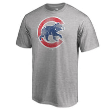 Load image into Gallery viewer, Chicago Cubs Distressed Team T-Shirt - Heathered Gray MLB Guys Tee

