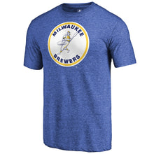 Load image into Gallery viewer, Milwaukee Brewers Cooperstown Collection Forbes Tri-Blend T-Shirt - Heathered Royal MLB Guys Tee
