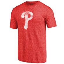 Load image into Gallery viewer, Philadelphia Phillies Distressed Team Tri-Blend T-Shirt - Heathered Red MLB Guys Tee
