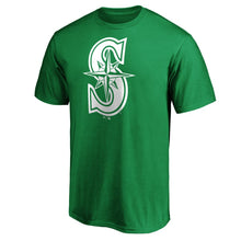 Load image into Gallery viewer, Seattle Mariners St. Patrick's Day White Logo T-Shirt – Green MLB Guys Tee
