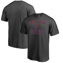 Load image into Gallery viewer, New York Mets Core Basics Victory Arch T-Shirt - Heathered Gray MLB Guys Tee
