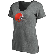 Load image into Gallery viewer, Cleveland Browns Majestic Women's Showtime My Favorite Team V-Neck T-Shirt - Heathered Gray NFL LADIES V-Neck

