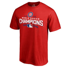 Load image into Gallery viewer, Chicago Cubs 2016 World Series Champions Walk T-Shirt - Red MLB Guys Tee
