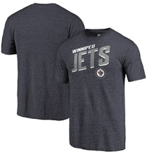 Load image into Gallery viewer, Winnipeg Jets Slant Strike Tri-Blend T-Shirt - Navy NHL Guys Tee
