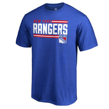 Load image into Gallery viewer, New York Rangers Iconic Collection On Side Stripe T-Shirt - Royal NHL Guys Tee

