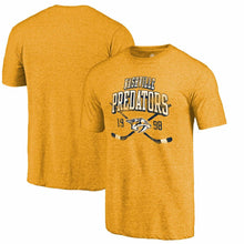 Load image into Gallery viewer, Nashville Predators Line Shift Tri-Blend T-Shirt - Gold NHL Guys Tee
